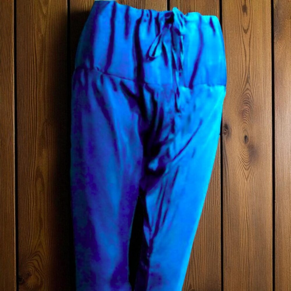 NEW Unique Indigo Blue Silky Drawstring Pants